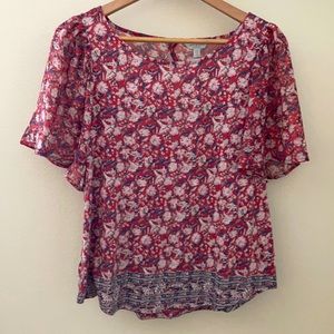 Lucky Brand Floral tunic top